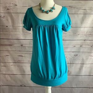 XHILARATION EUC Turquoise blue, tunic top - medium